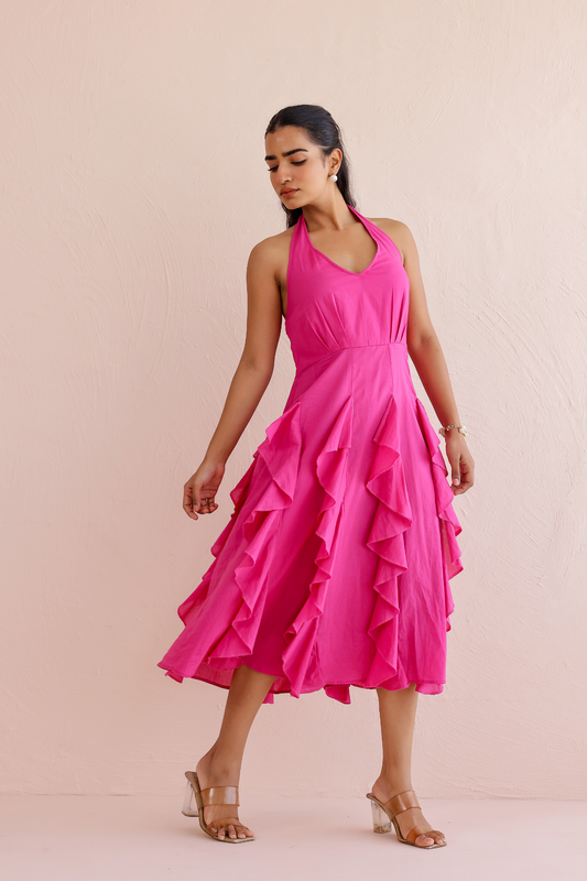 Fuchsia Ruffle Dress