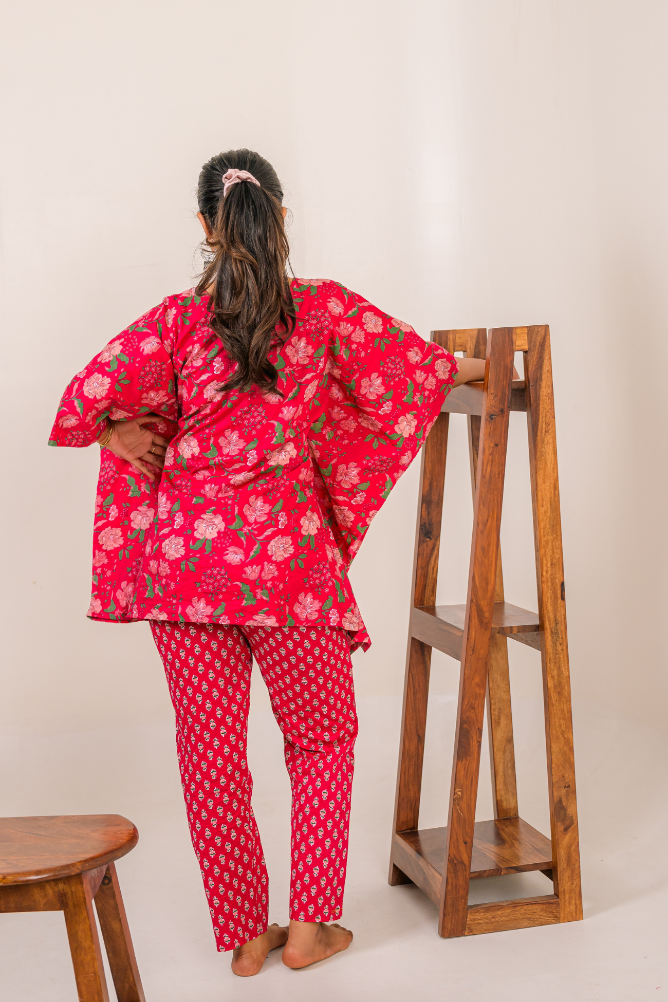 Pink Blossom Kaftan Coord Set