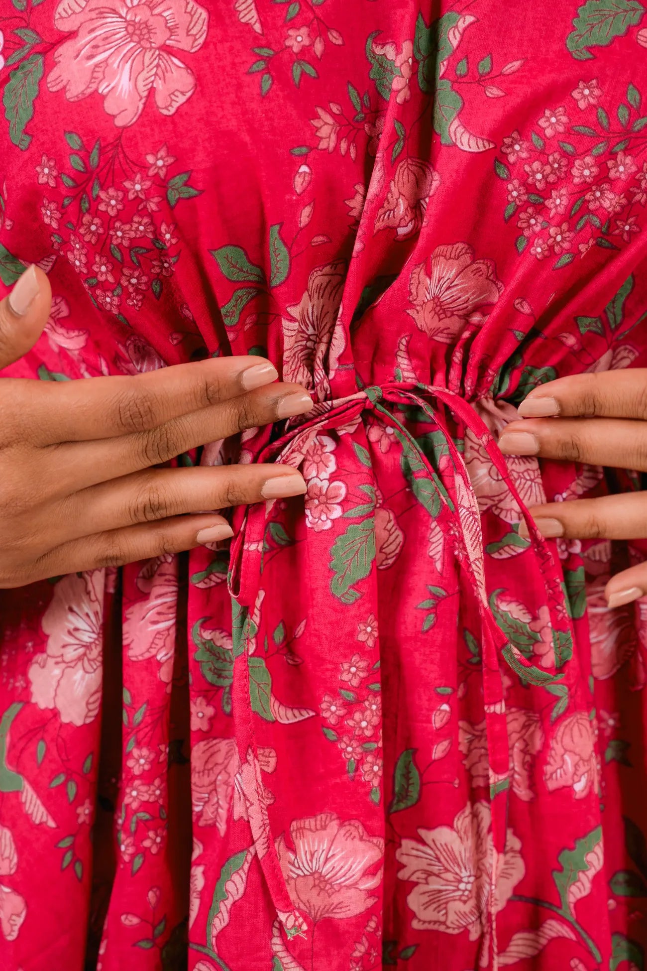 Pink Blossom Kaftan Coord Set