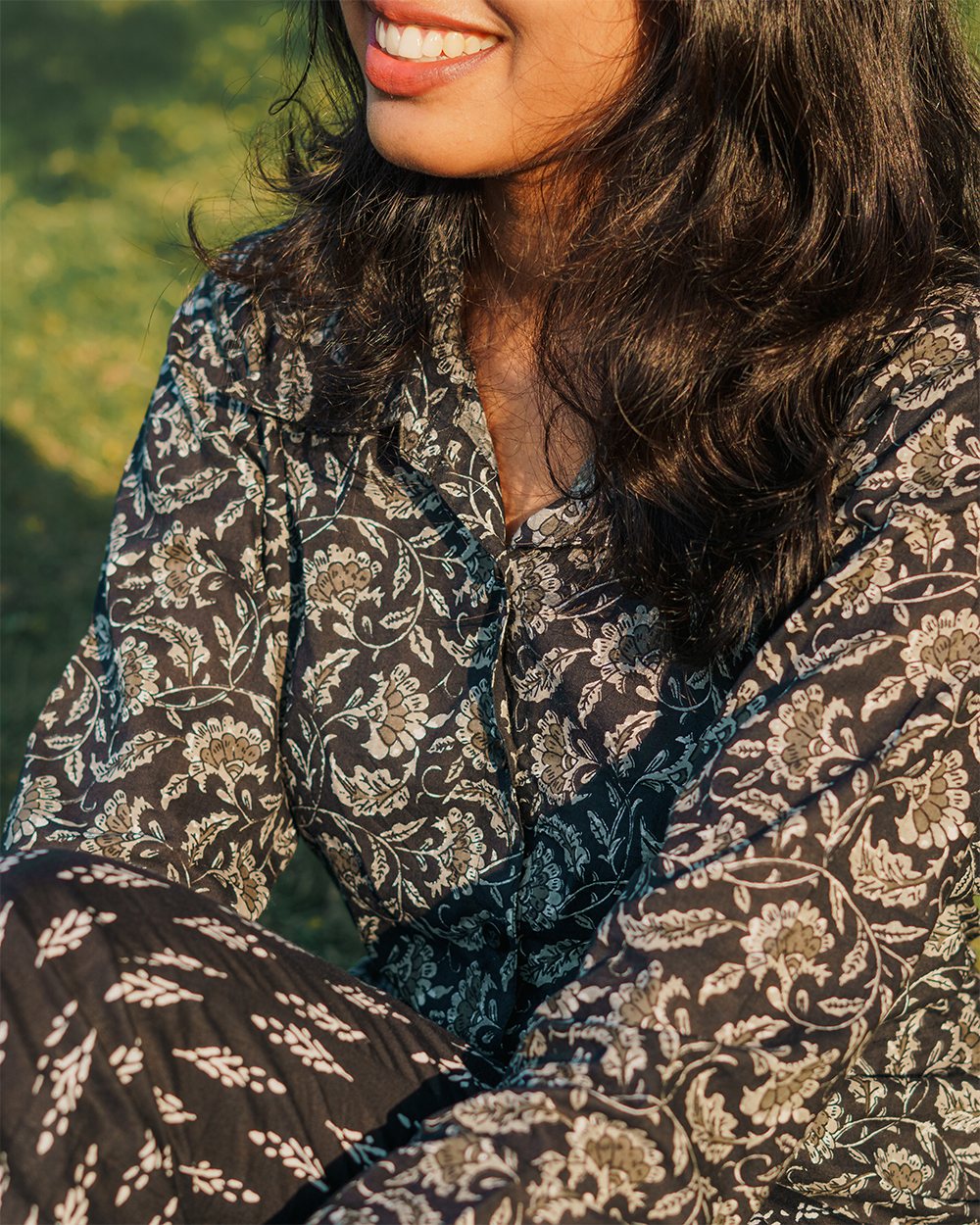 Black Tulip Shirt Coord Set