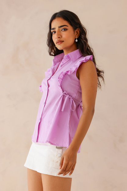 Lilac Ruffle Shirt