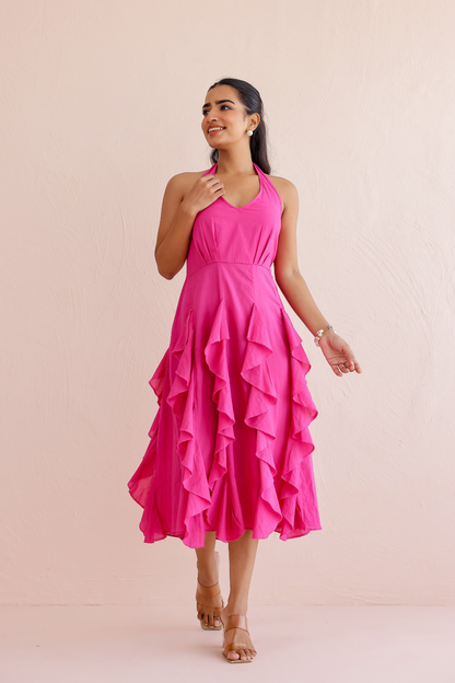 Fuchsia Ruffle Dress