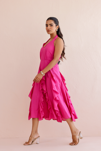Fuchsia Ruffle Dress
