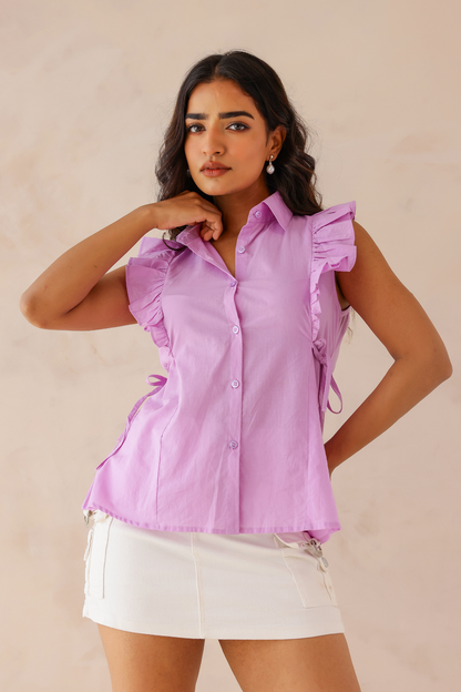 Lilac Ruffle Shirt