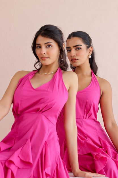 Fuchsia Ruffle Dress