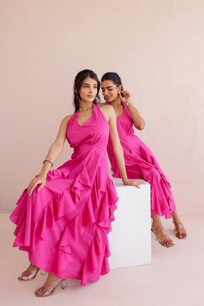 Fuchsia Ruffle Dress