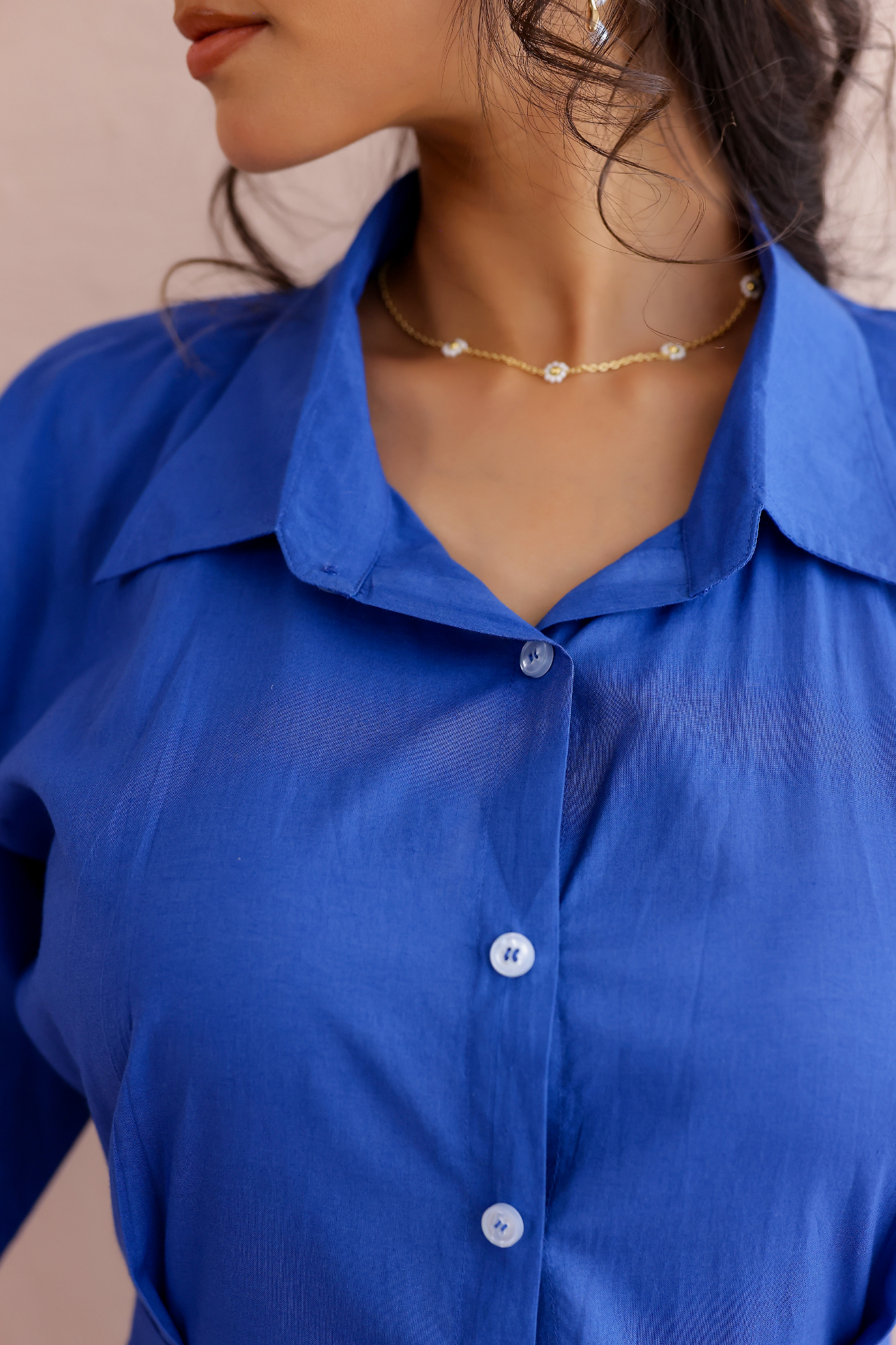 Azure Pleat Dress