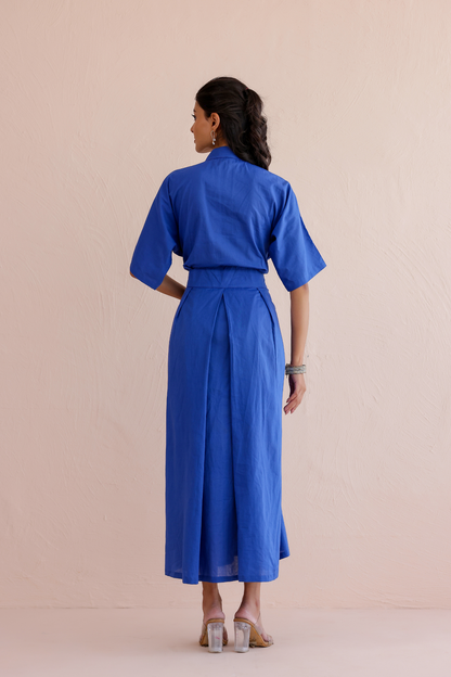Azure Pleat Dress