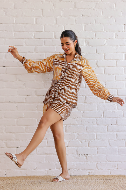 Sunset Dual Stripe Coord Set