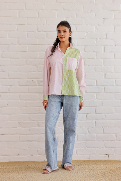 Mint & Blush Contrast Shirt