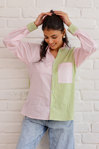 Mint & Blush Contrast Shirt