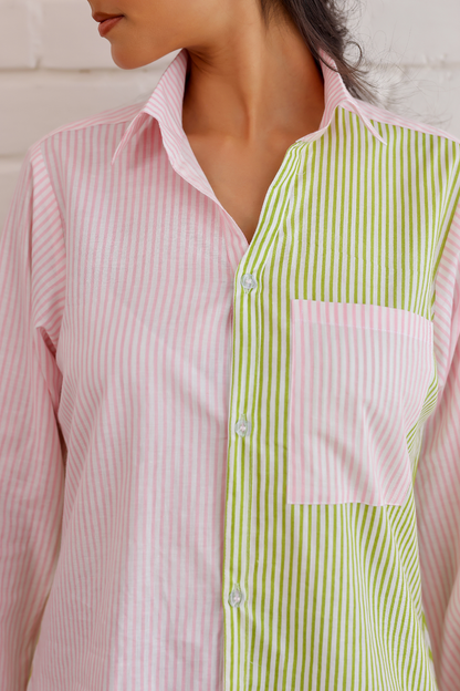 Mint & Blush Contrast Shirt