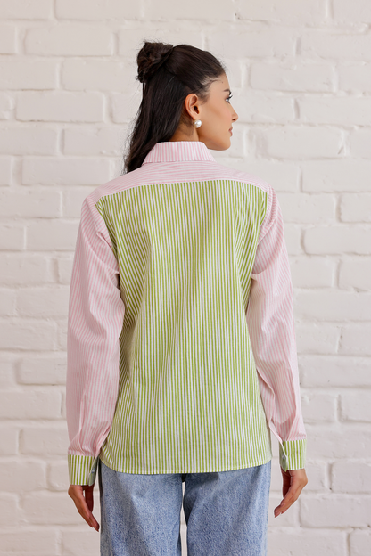Mint & Blush Contrast Shirt