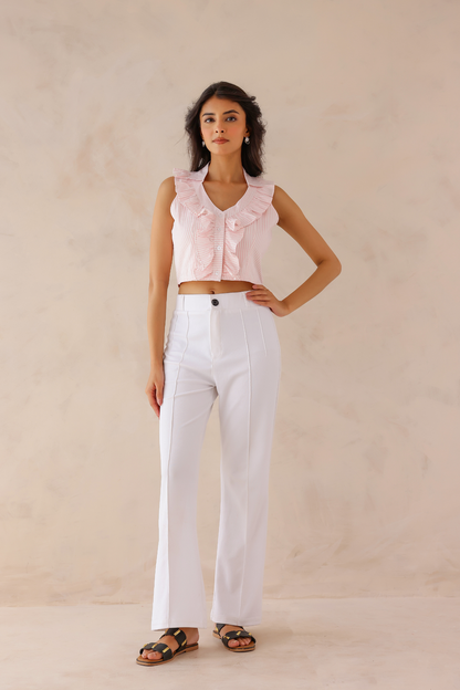 Blush Pink Ruffle Shirt