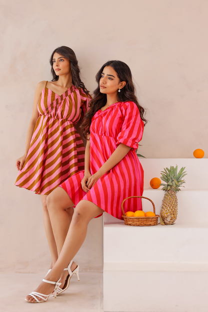 Flamingo Pop One Shoulder Dress