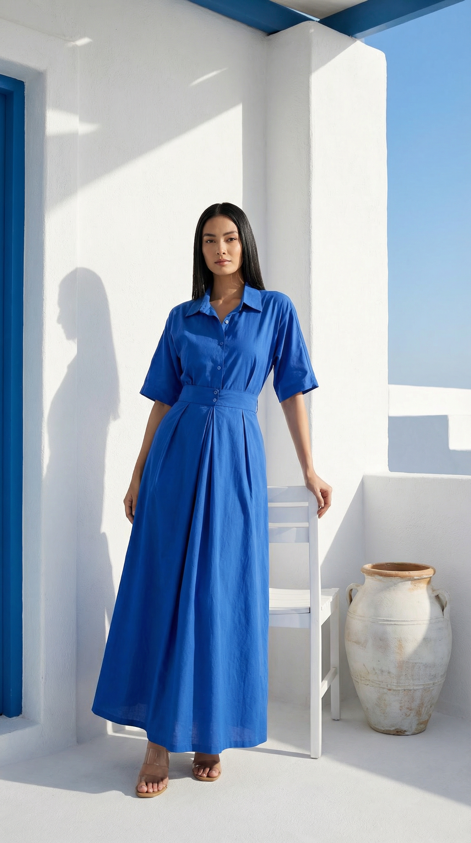 Azure Pleat Dress