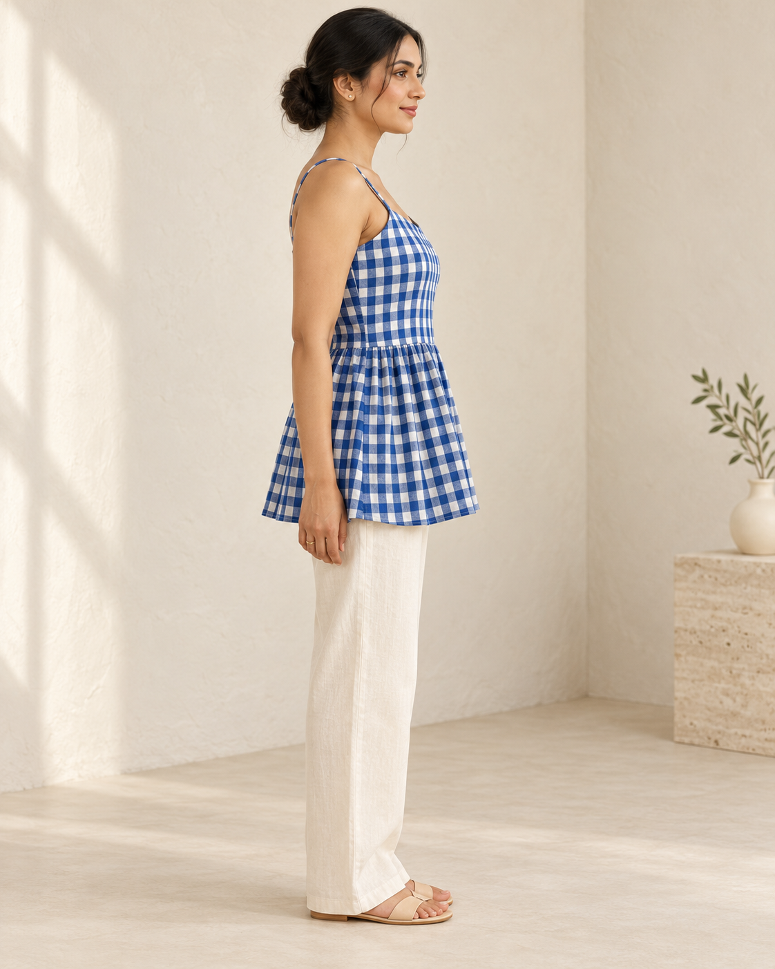 Bluebell Check Top
