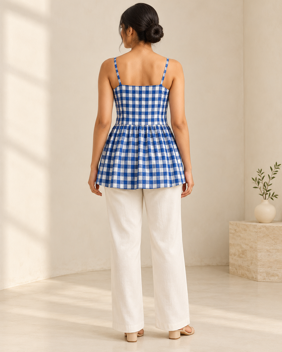 Bluebell Check Top