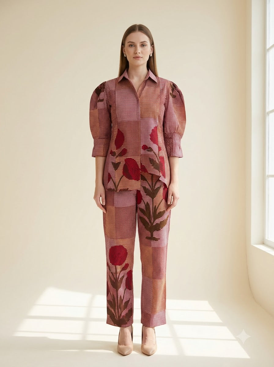 Crimson Check Coord Set