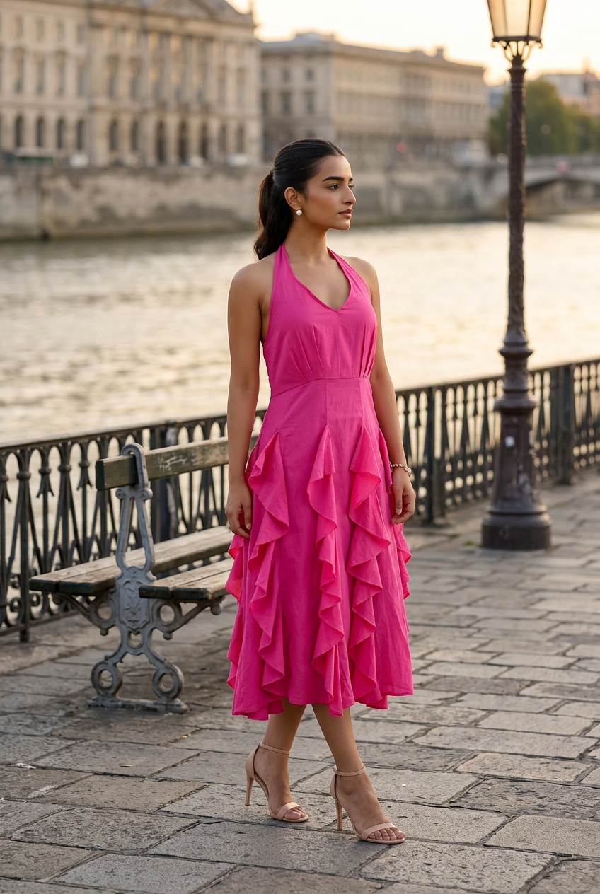 Fuchsia Ruffle Dress
