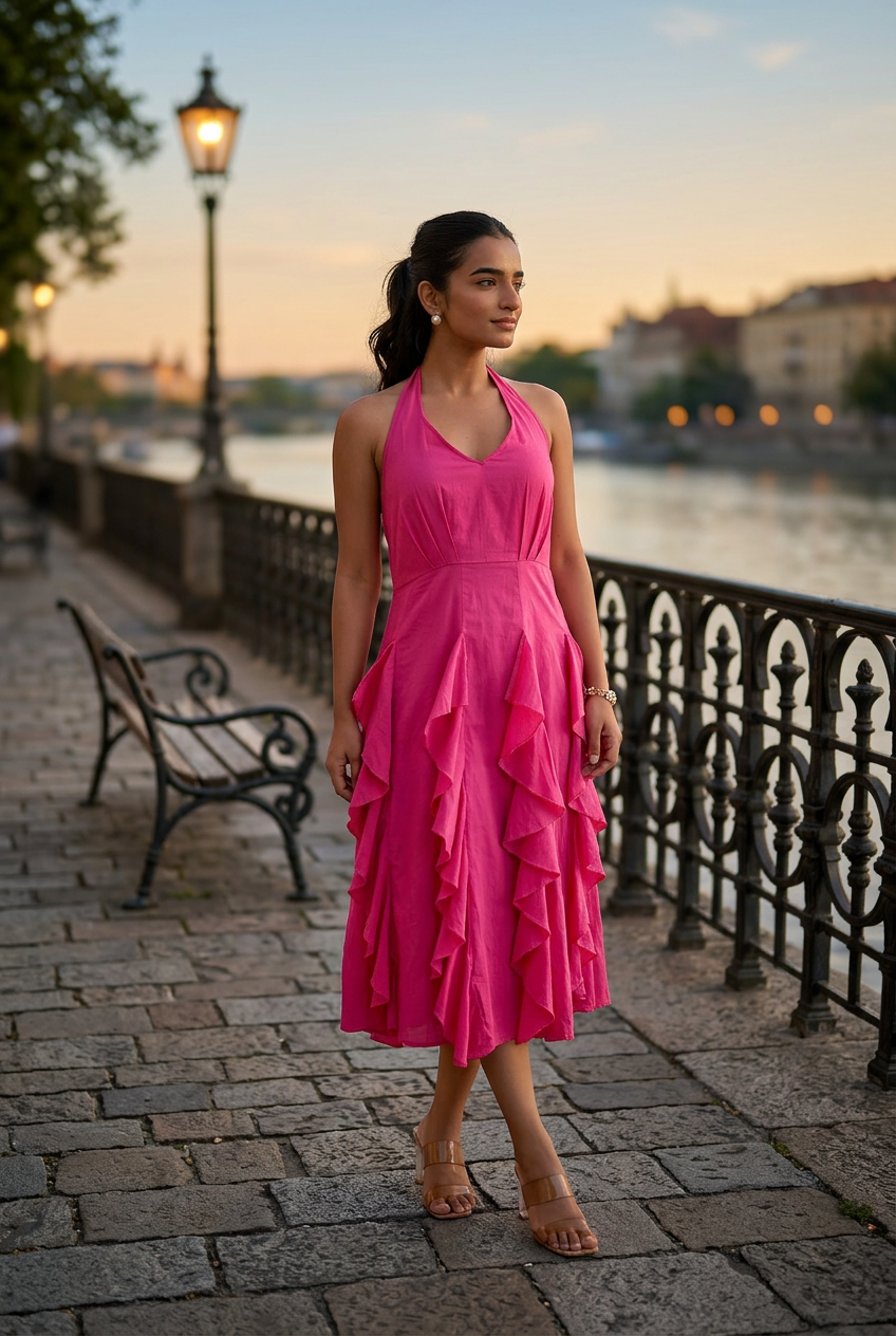 Fuchsia Ruffle Dress