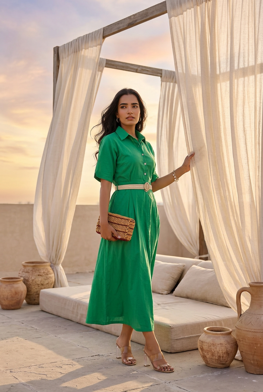 Meadow Pleat Dress