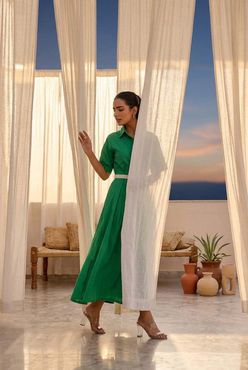 Meadow Pleat Dress