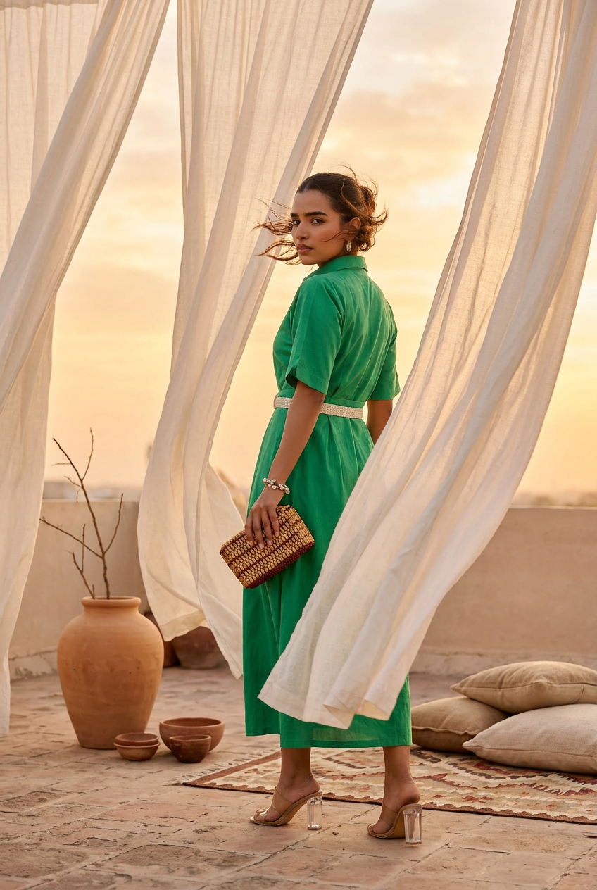 Meadow Pleat Dress