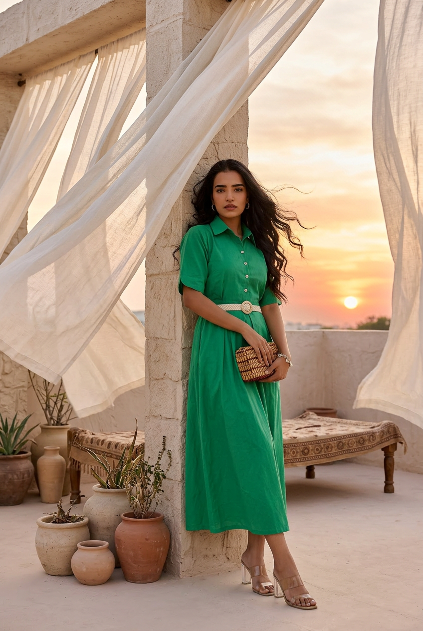 Meadow Pleat Dress