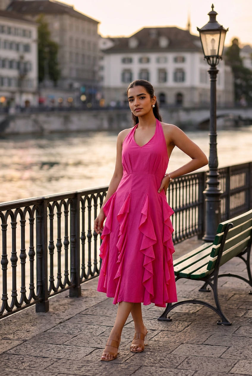 Fuchsia Ruffle Dress