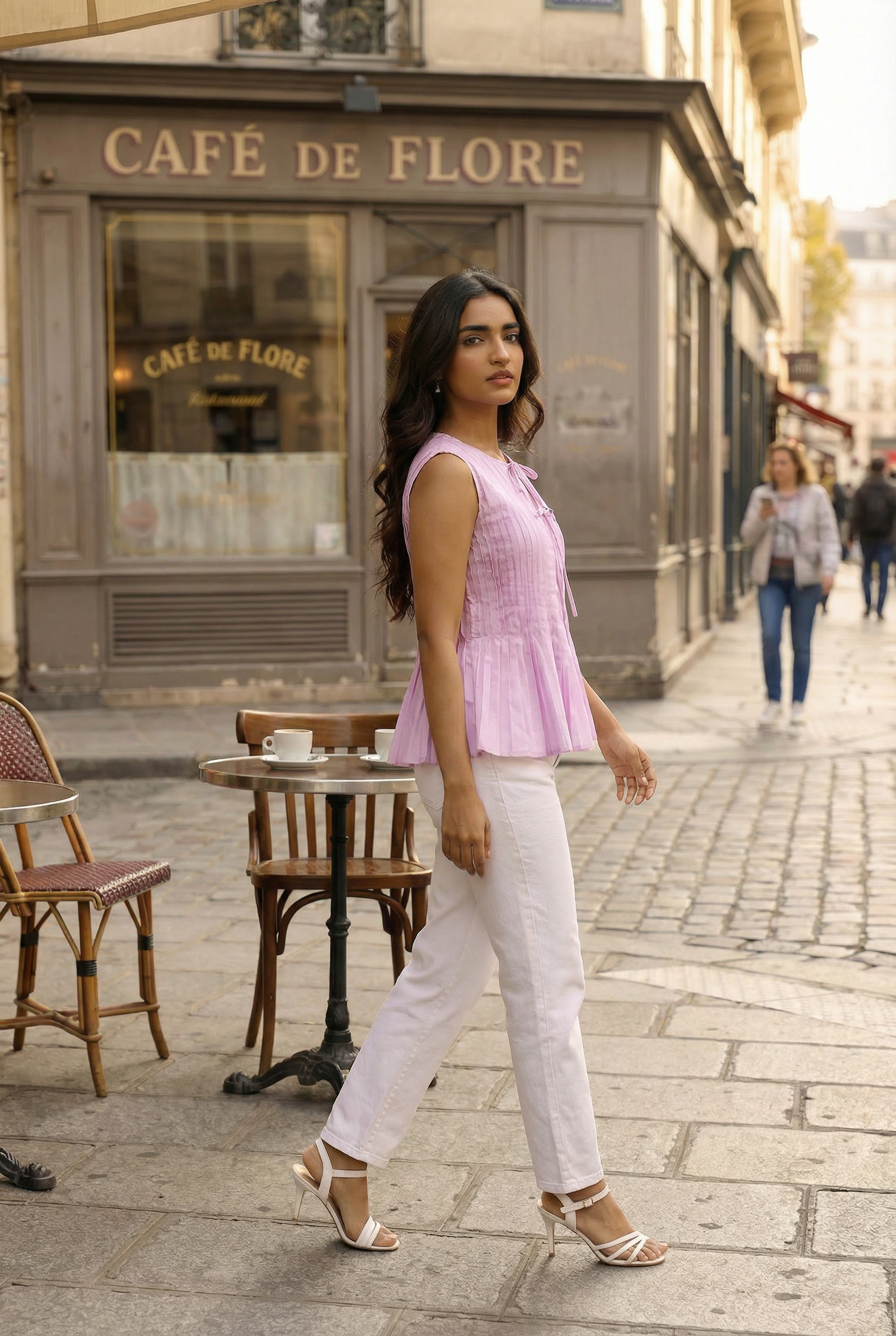 Lilac Pleated Top