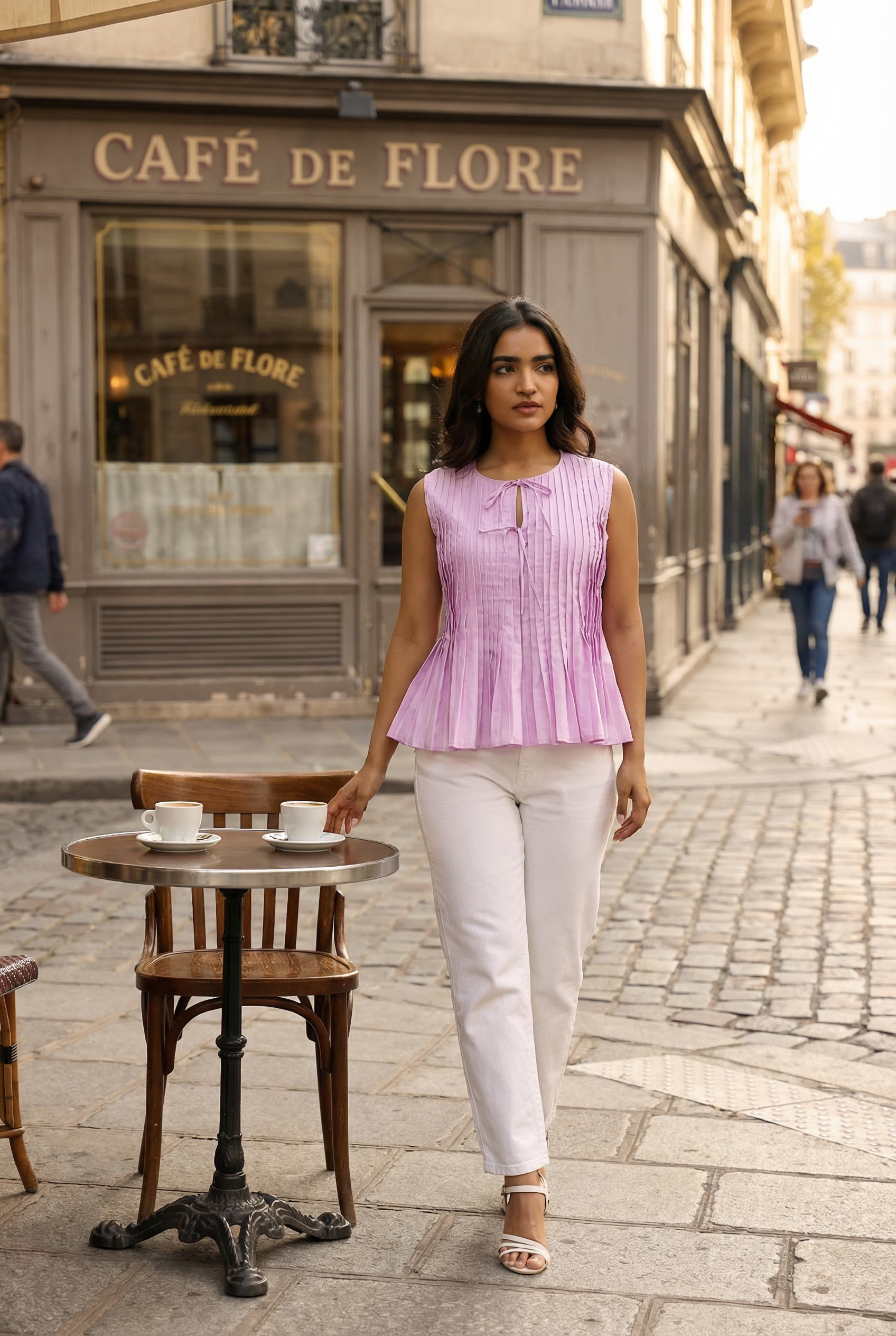 Lilac Pleated Top