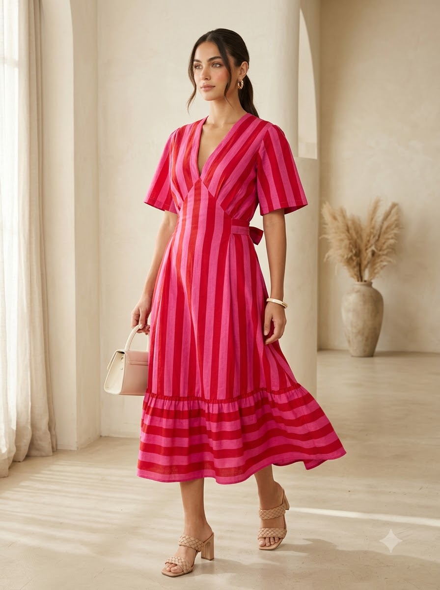 Berry Stripe Dress