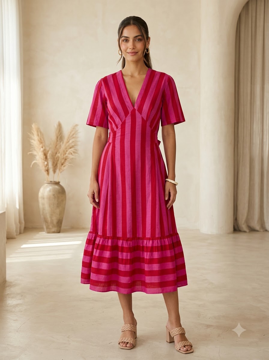 Berry Stripe Dress