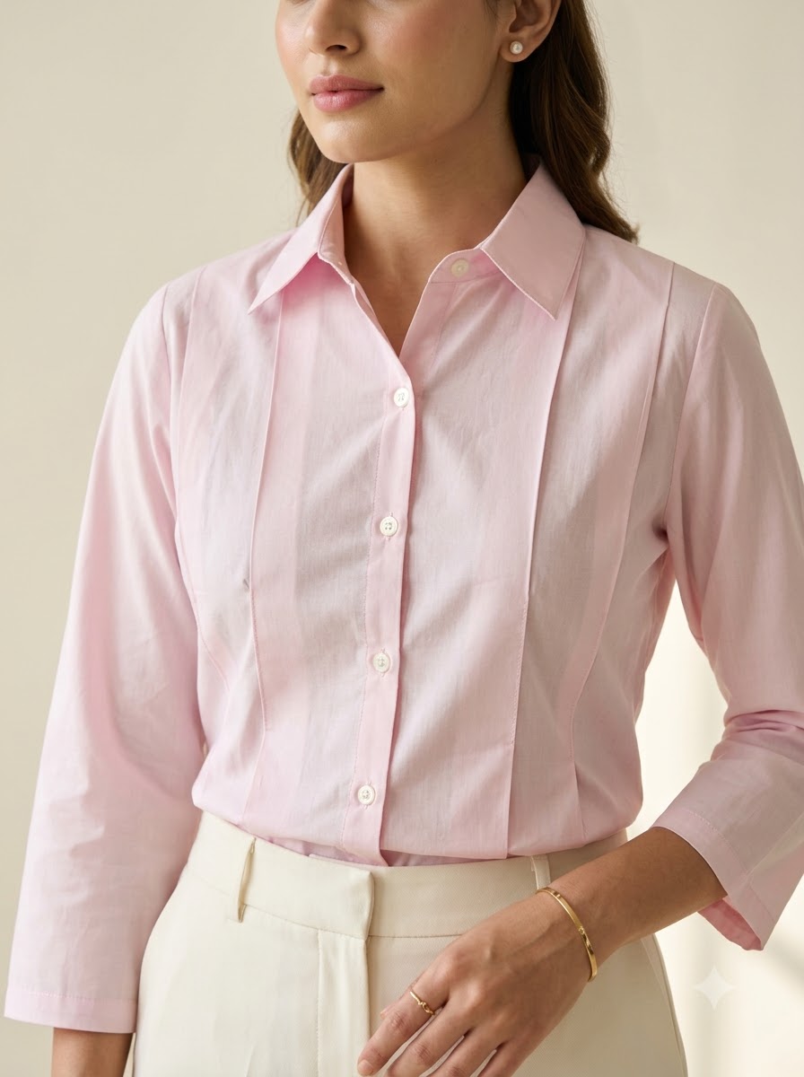Blush Pleat Top