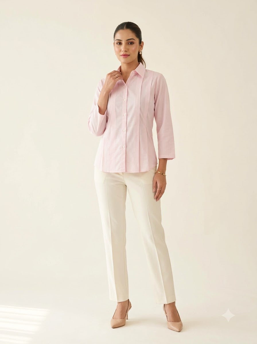 Blush Pleat Top