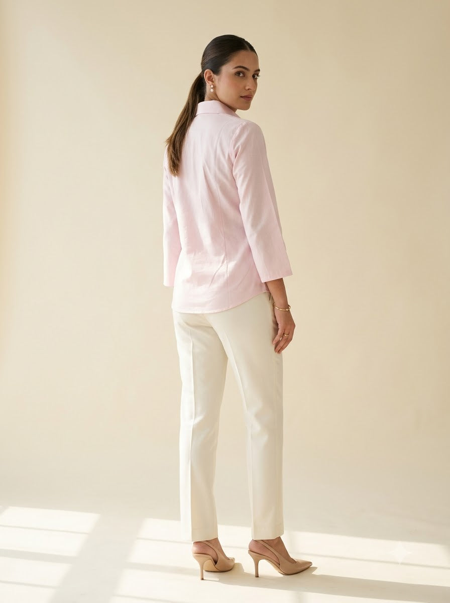 Blush Pleat Top