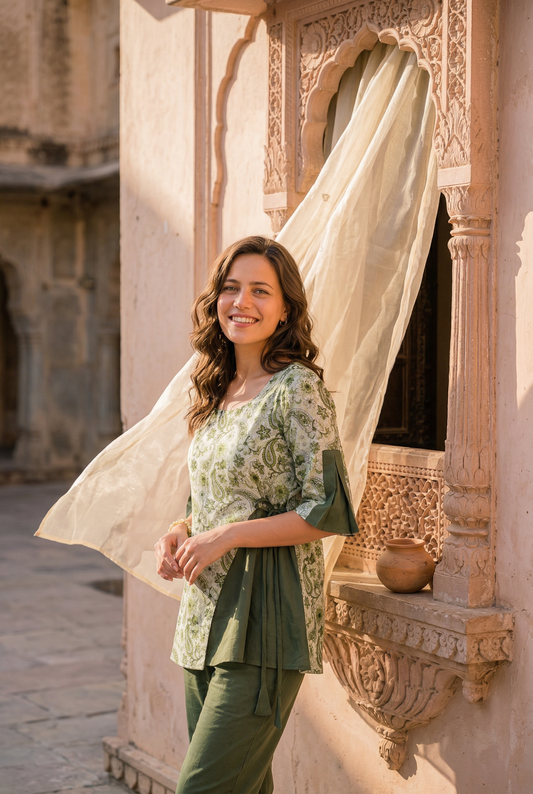 Dark Green Spring Coord Set