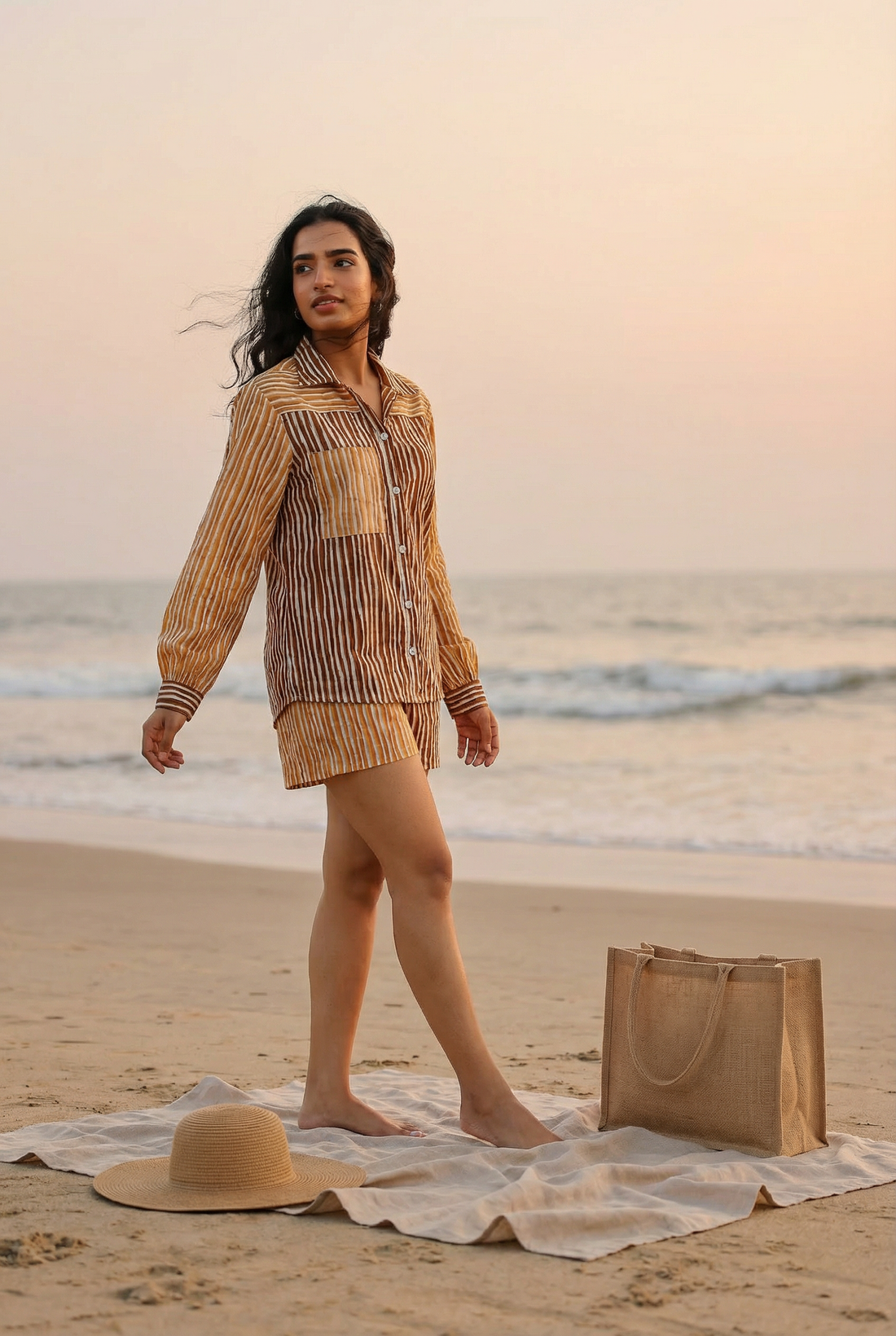 Sunset Dual Stripe Coord Set
