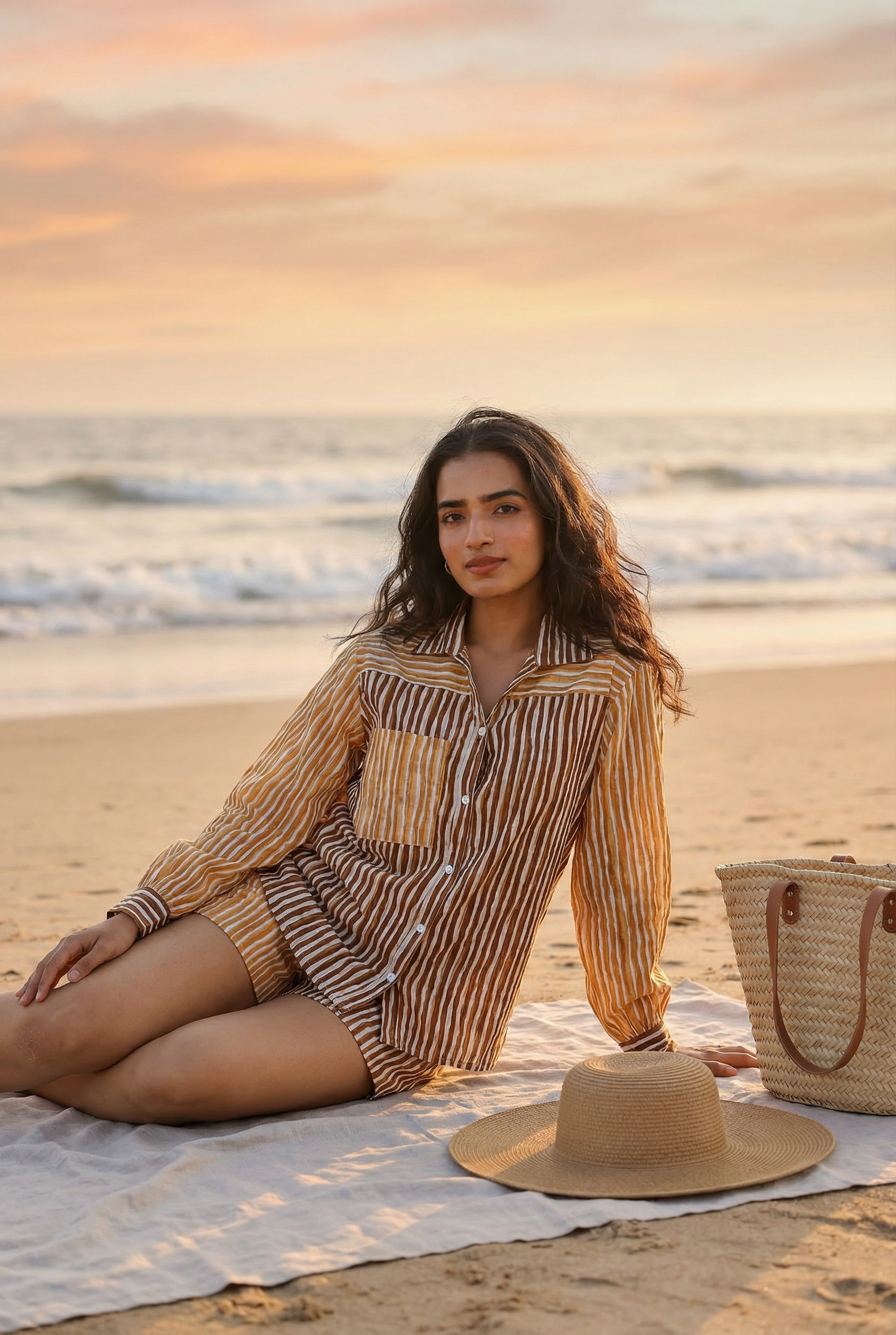 Sunset Dual Stripe Coord Set